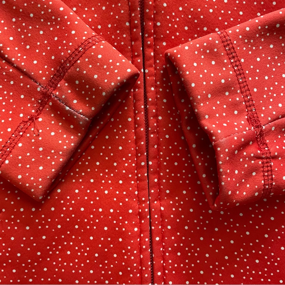 Burton Dry Ride Hoodie Medium WB Peak Orange Polka Dot Full Zip Fleece Jacket - Picture 7 of 7